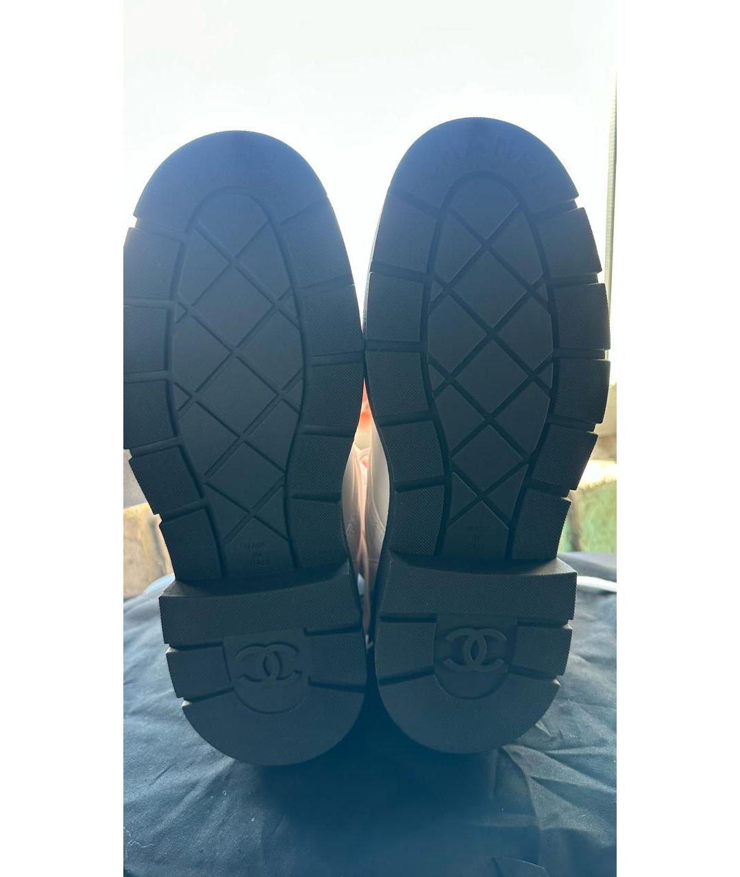 CHANEL Бежевые кожаные ботинки, фото 6