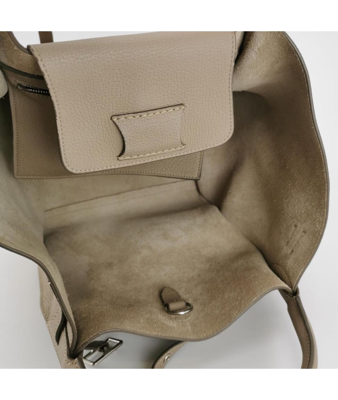 CELINE Бежевая кожаная сумка тоут, фото 4