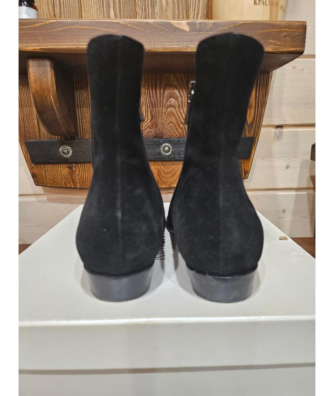 EMPORIO ARMANI Черные замшевые полусапоги, фото 3