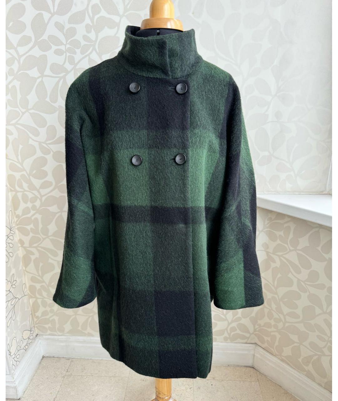 MAX MARA STUDIO Зеленые шерстяное пальто, фото 7