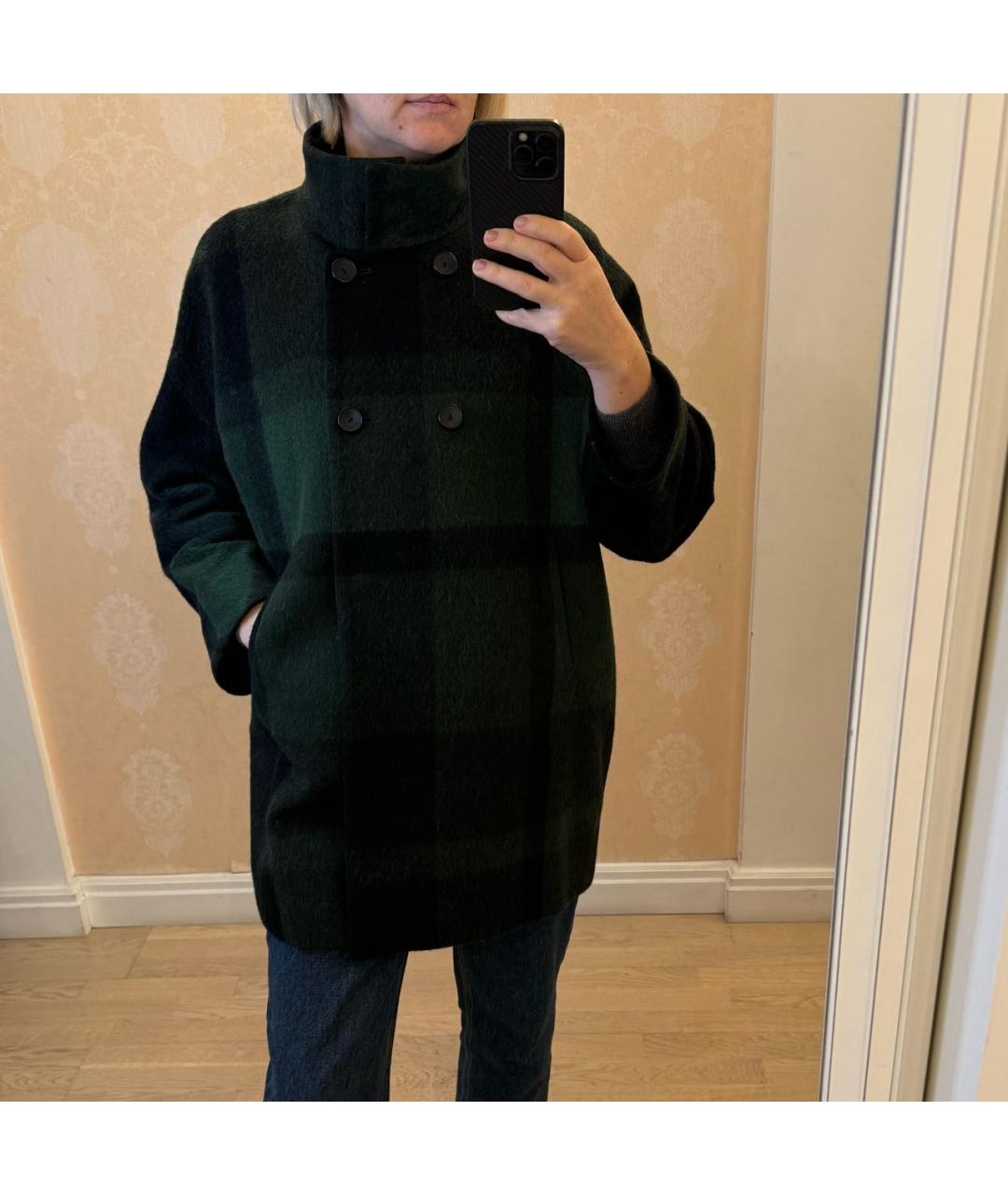 MAX MARA STUDIO Зеленые шерстяное пальто, фото 6