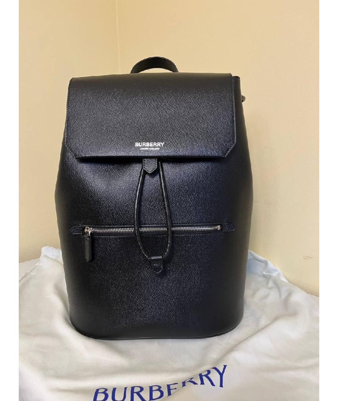 BURBERRY Черный кожаный рюкзак, фото 9