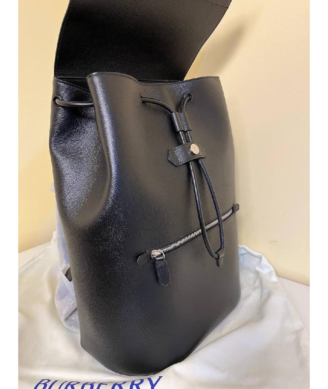 BURBERRY Черный кожаный рюкзак, фото 6