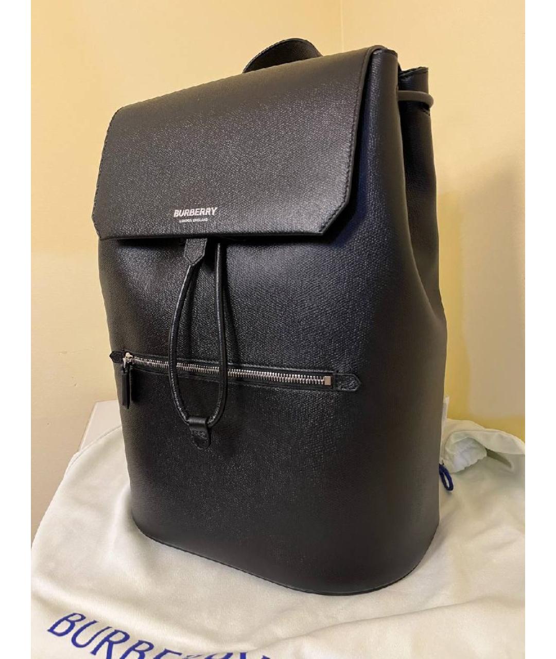 BURBERRY Черный кожаный рюкзак, фото 2