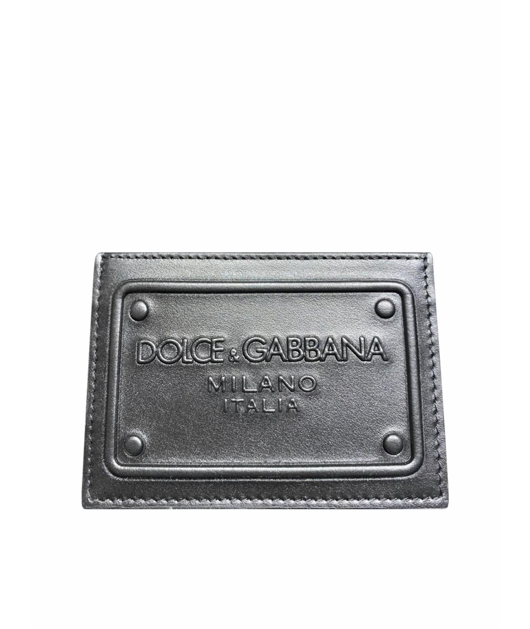 DOLCE&GABBANA Черный кожаный кардхолдер, фото 1