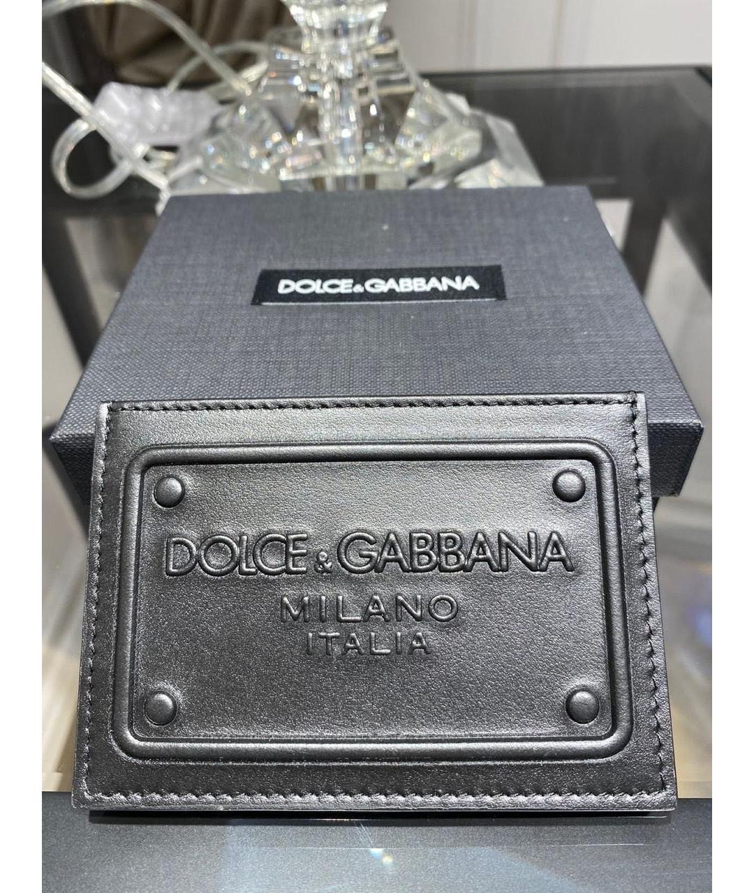 DOLCE&GABBANA Черный кожаный кардхолдер, фото 4
