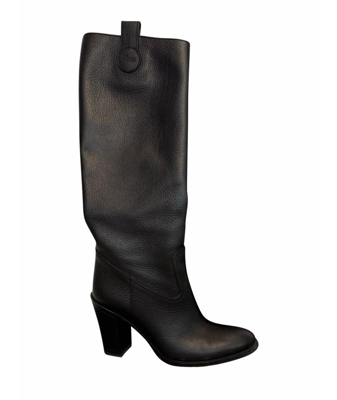 GUCCI Черные кожаные сапоги, фото 1