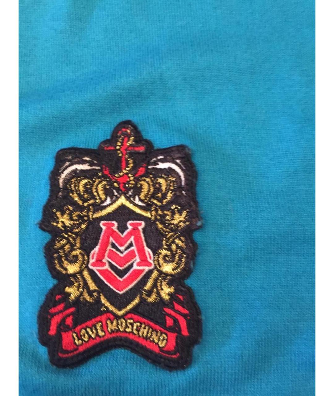LOVE MOSCHINO Бирюзовый хлопковый кардиган, фото 2