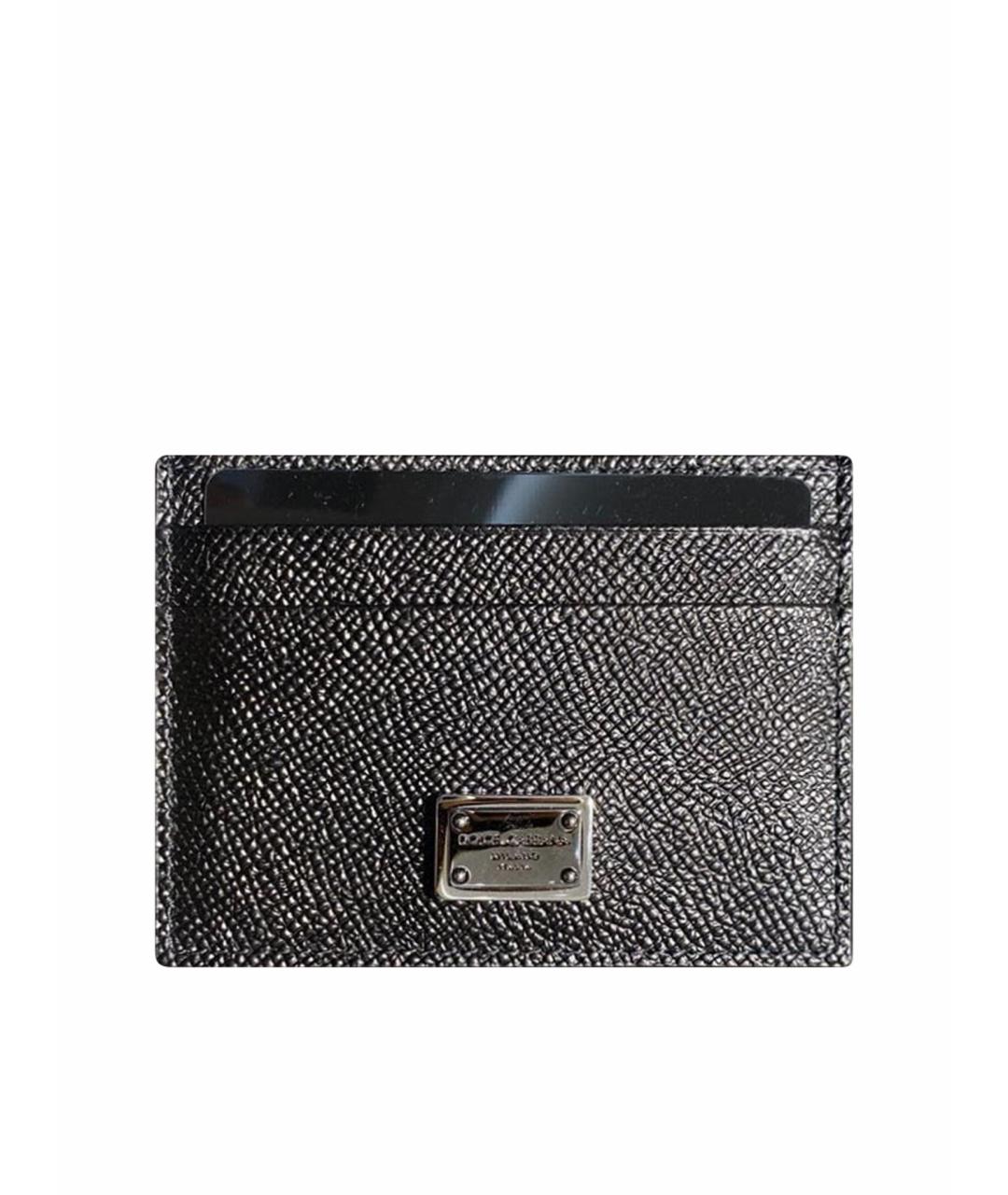DOLCE&GABBANA Черный кожаный кардхолдер, фото 1