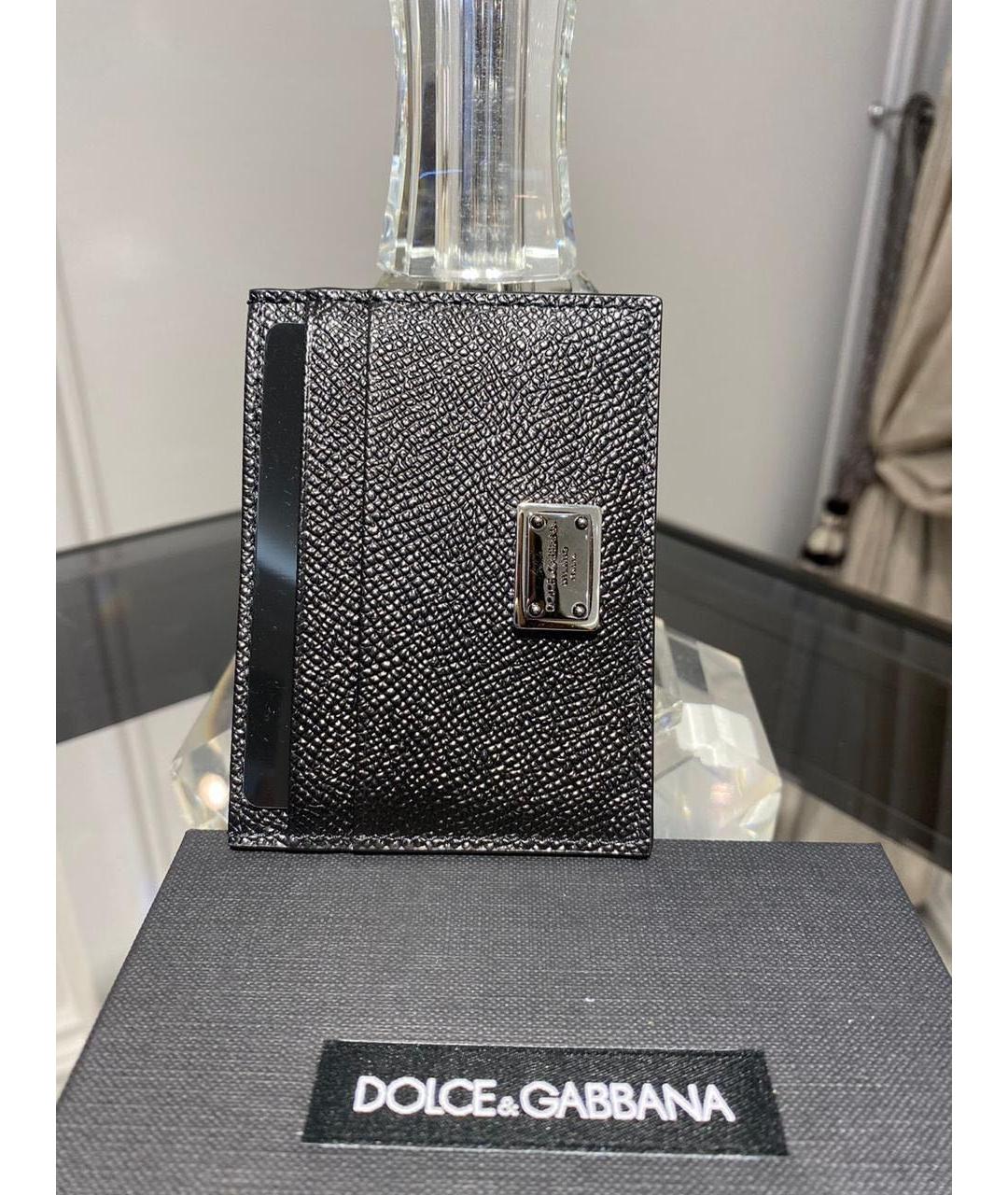 DOLCE&GABBANA Черный кожаный кардхолдер, фото 4