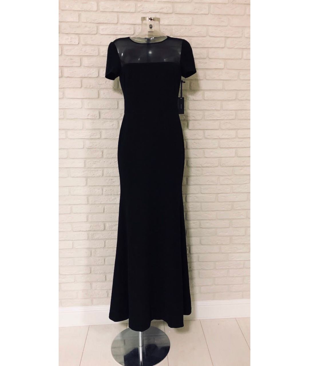 VERA WANG Черное полиэстеровое вечернее платье, фото 4