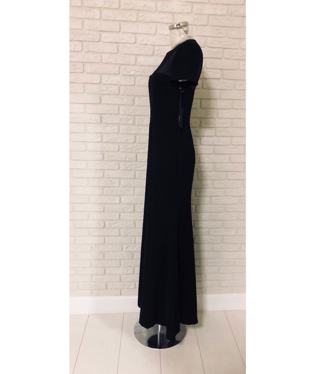 VERA WANG Черное полиэстеровое вечернее платье, фото 5