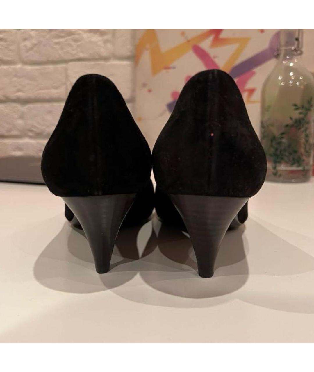 SAINT LAURENT Черные лодочки на низком каблуке, фото 4