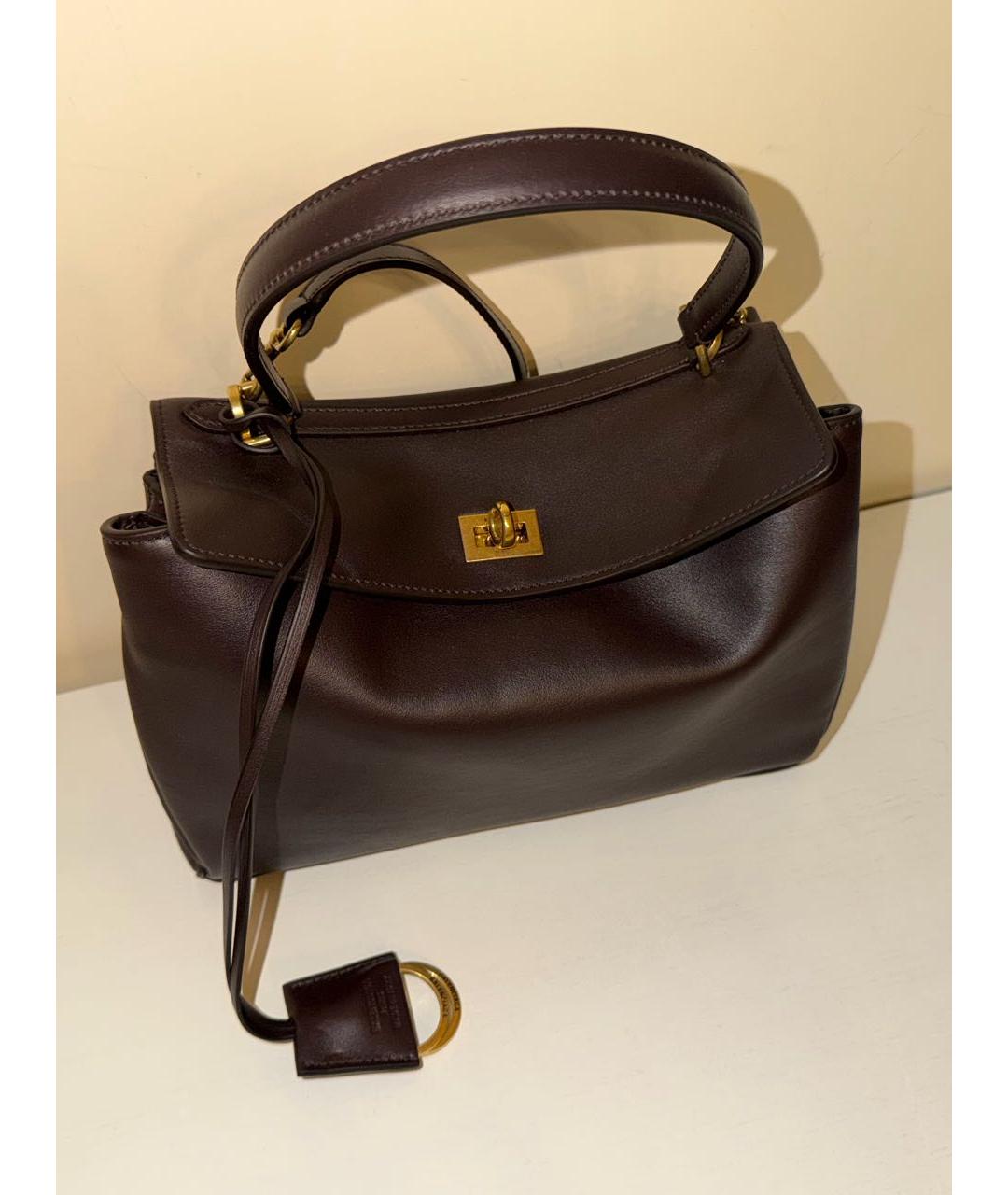 BALENCIAGA Коричневая кожаная сумка тоут, фото 4