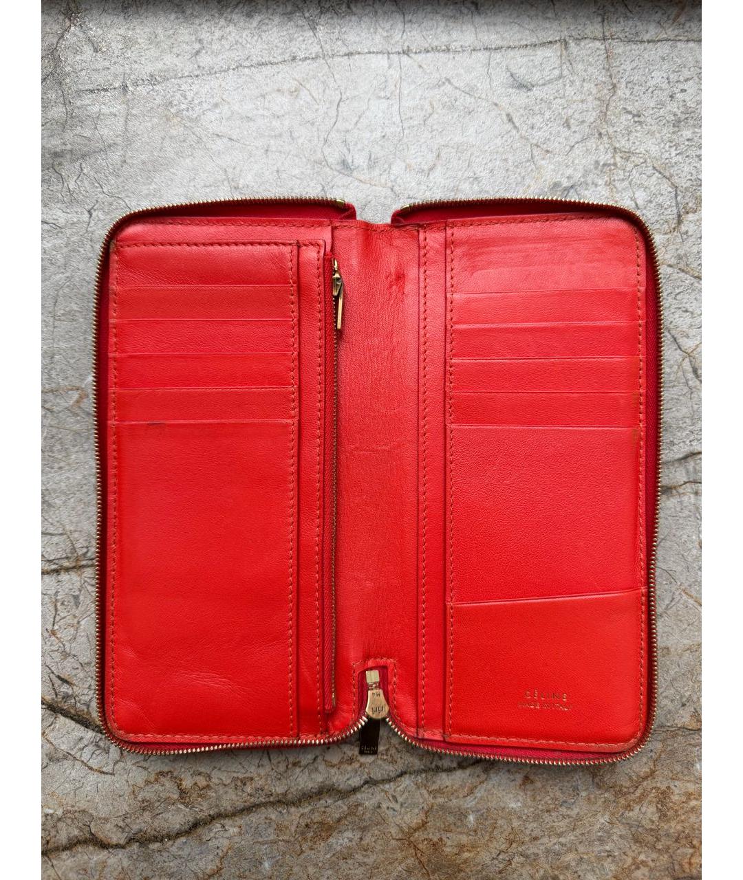 CELINE Красный кожаный кошелек, фото 4