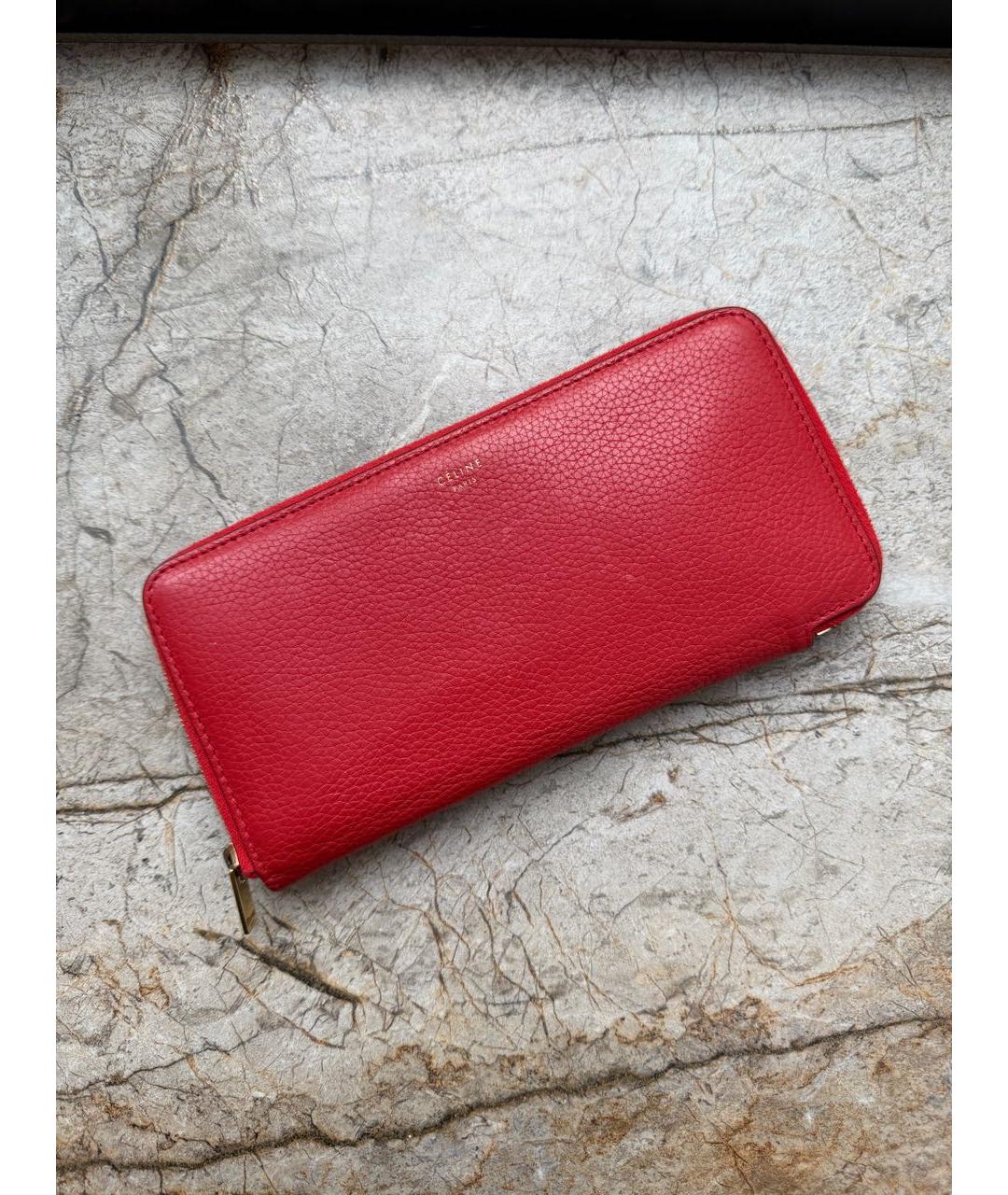 CELINE Красный кожаный кошелек, фото 2
