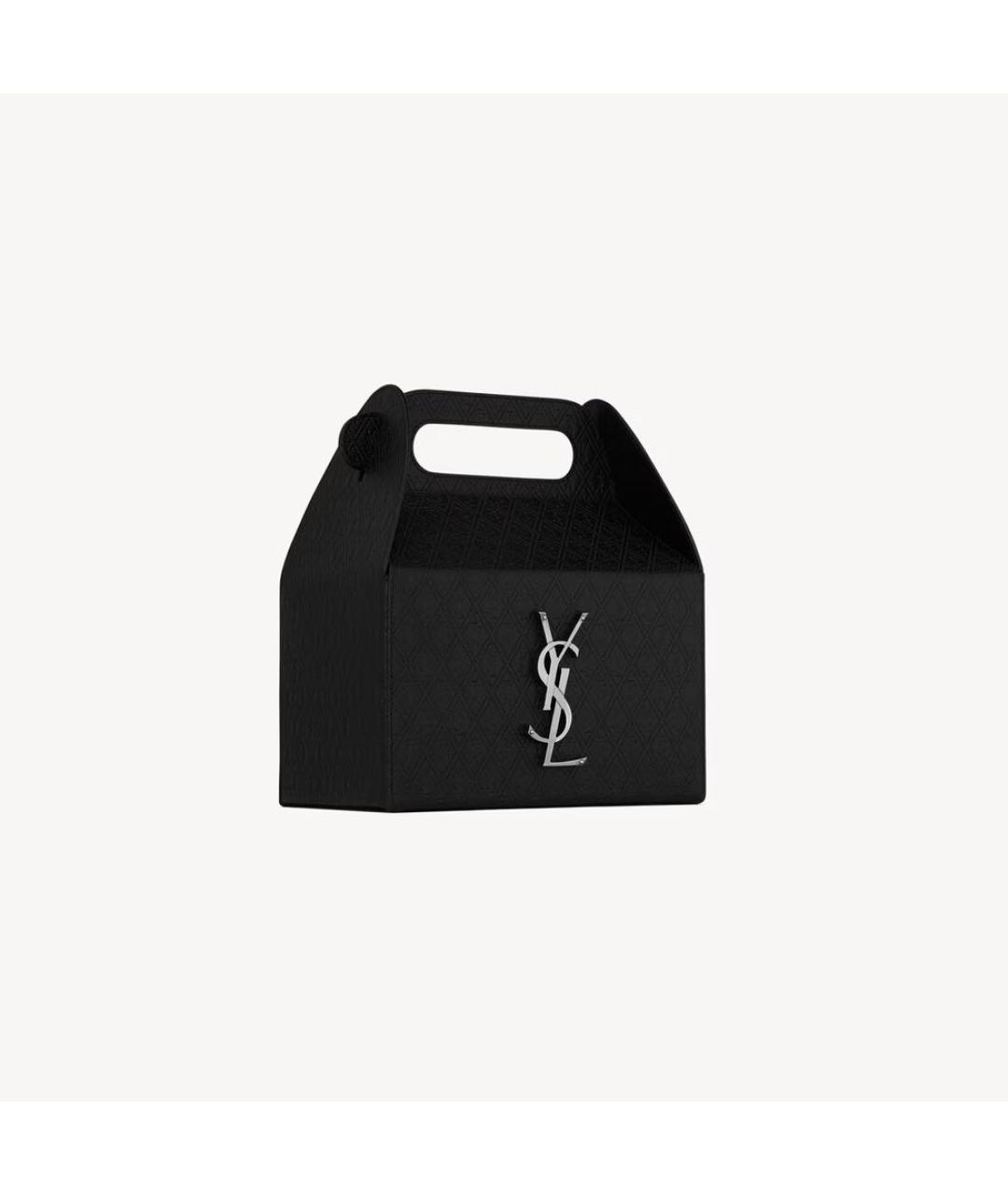 SAINT LAURENT Черная кожаная сумка с короткими ручками, фото 3