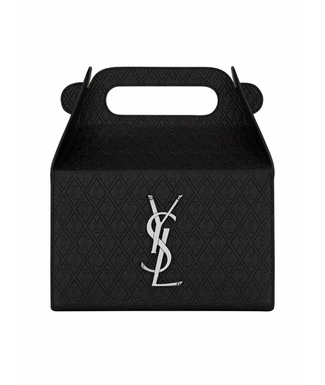 SAINT LAURENT Черная кожаная сумка с короткими ручками, фото 1