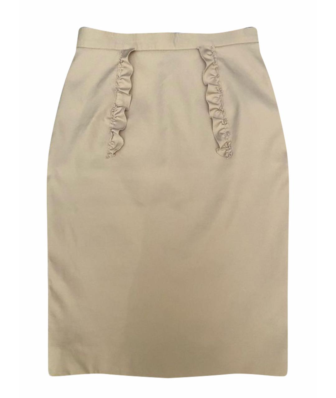 MIU MIU Бежевая юбка миди, фото 5
