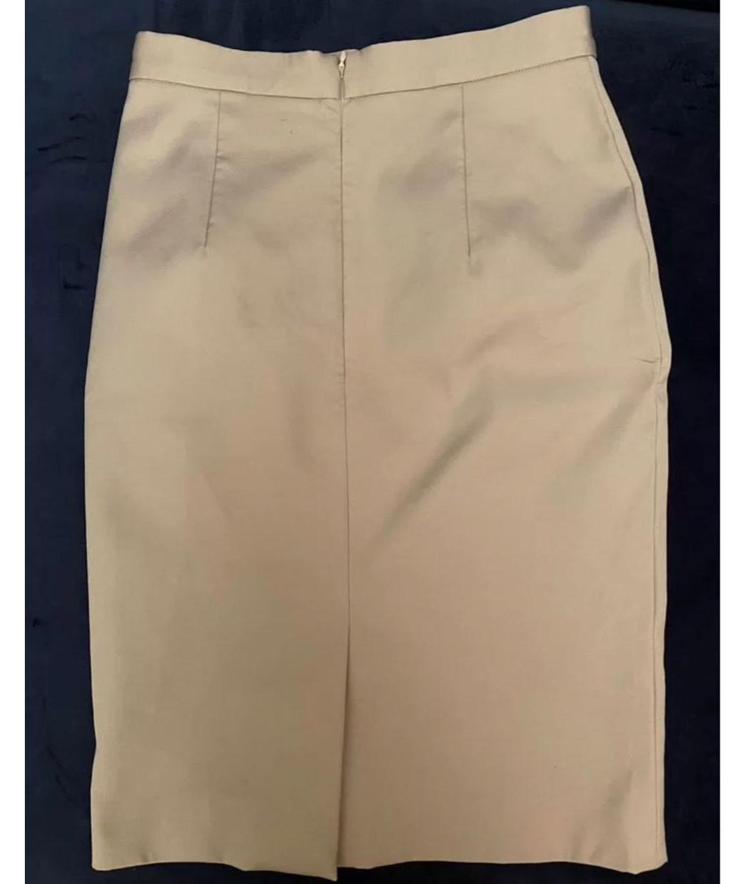 MIU MIU Бежевая юбка миди, фото 2