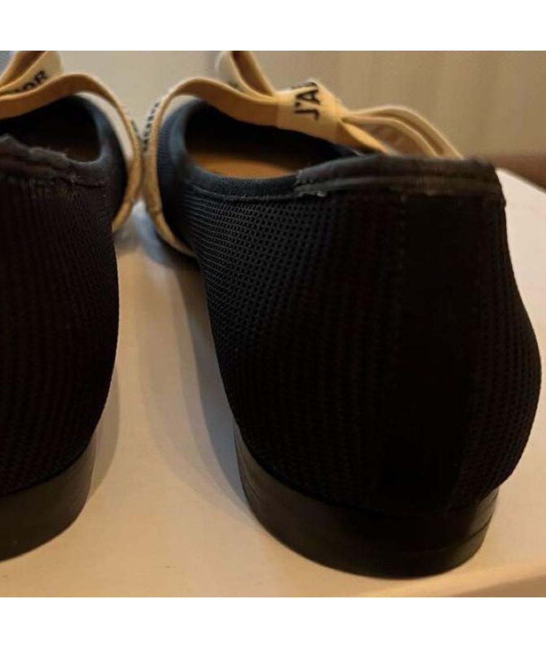 CHRISTIAN DIOR Черные текстильные балетки, фото 3