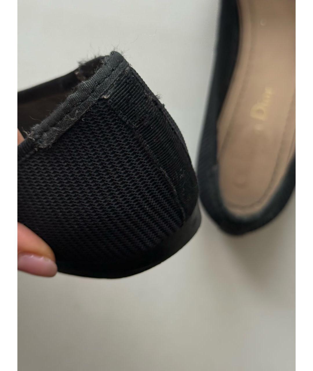 CHRISTIAN DIOR Черные текстильные балетки, фото 8