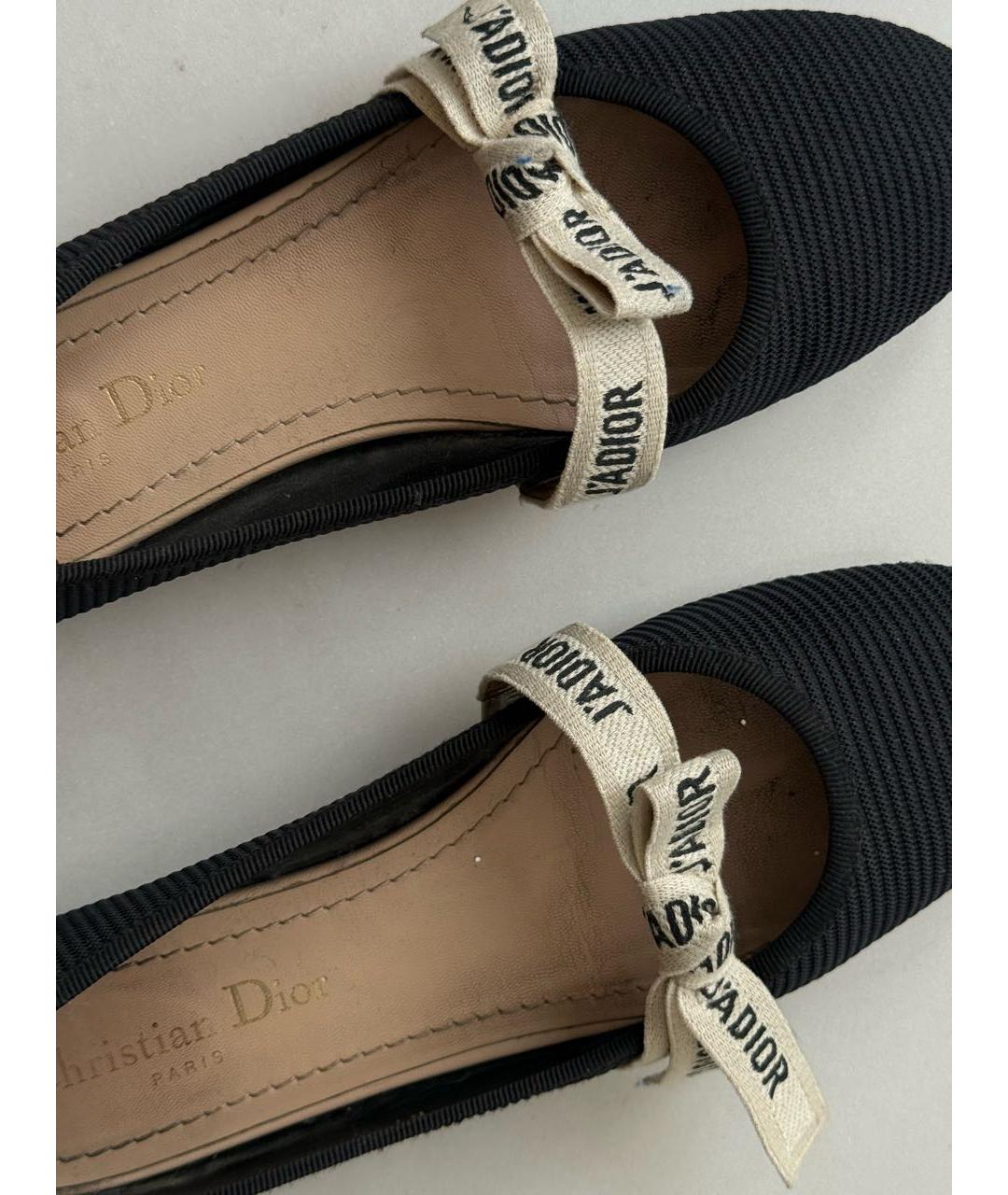 CHRISTIAN DIOR Черные текстильные балетки, фото 5