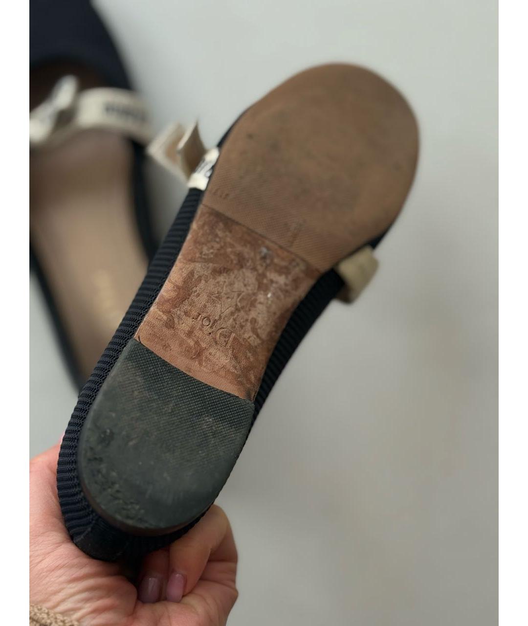 CHRISTIAN DIOR Черные текстильные балетки, фото 7