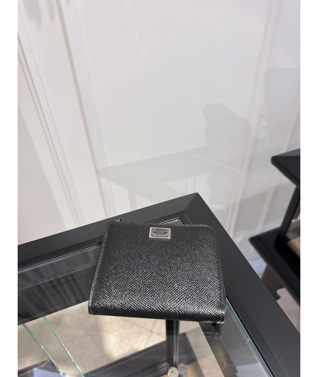 DOLCE&GABBANA Черный кожаный кошелек, фото 3