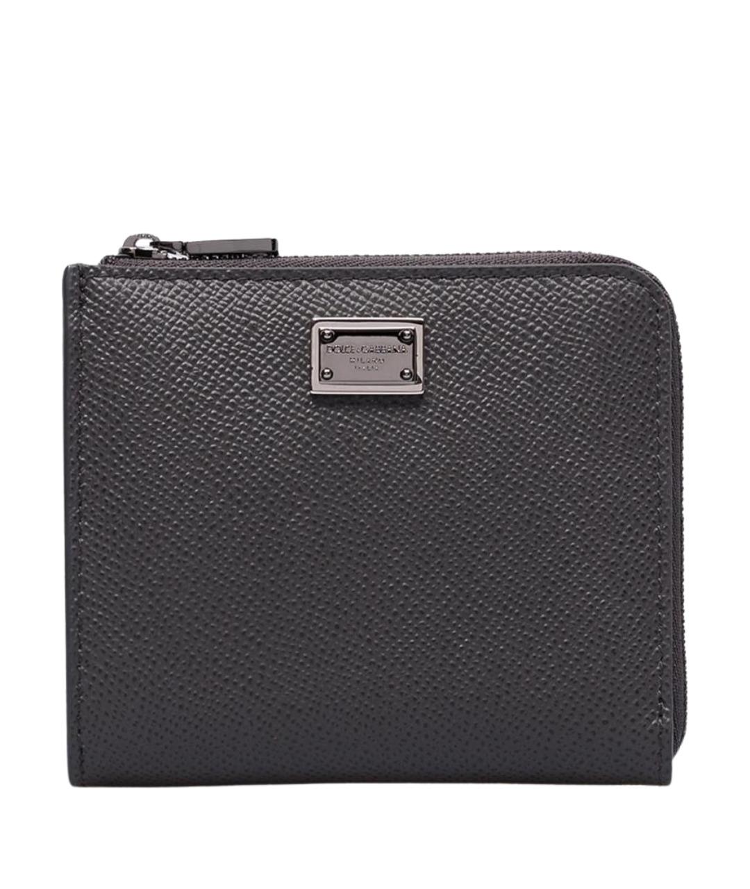 DOLCE&GABBANA Черный кожаный кошелек, фото 1