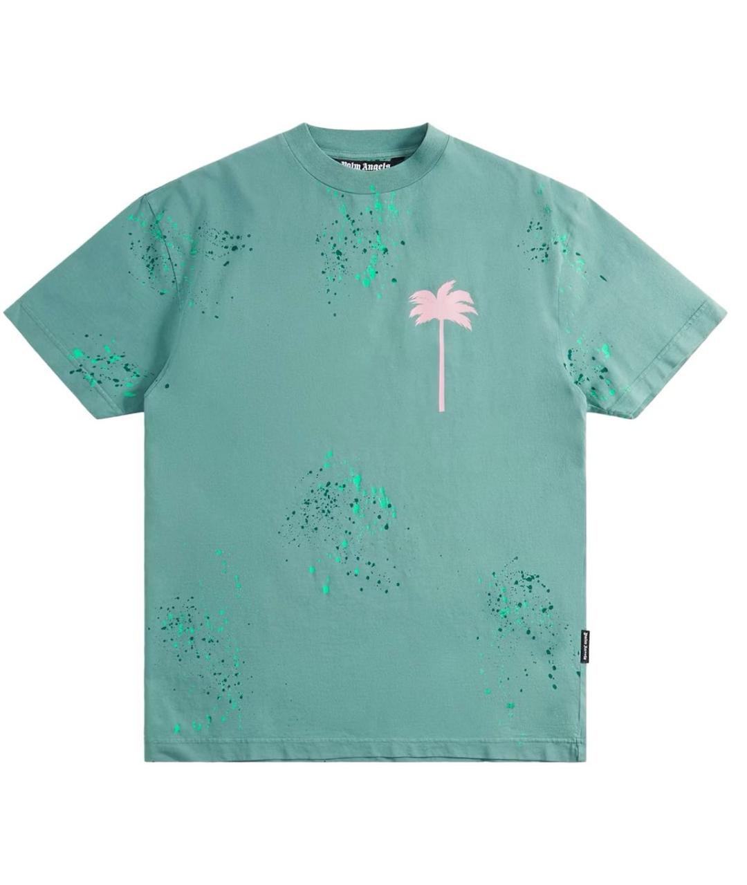 PALM ANGELS Зеленая хлопковая футболка, фото 1