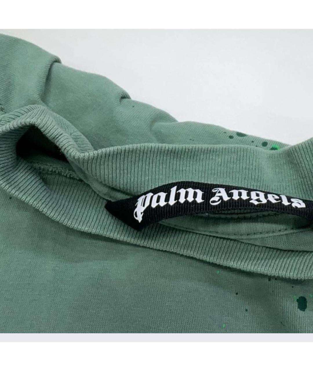 PALM ANGELS Зеленая хлопковая футболка, фото 6