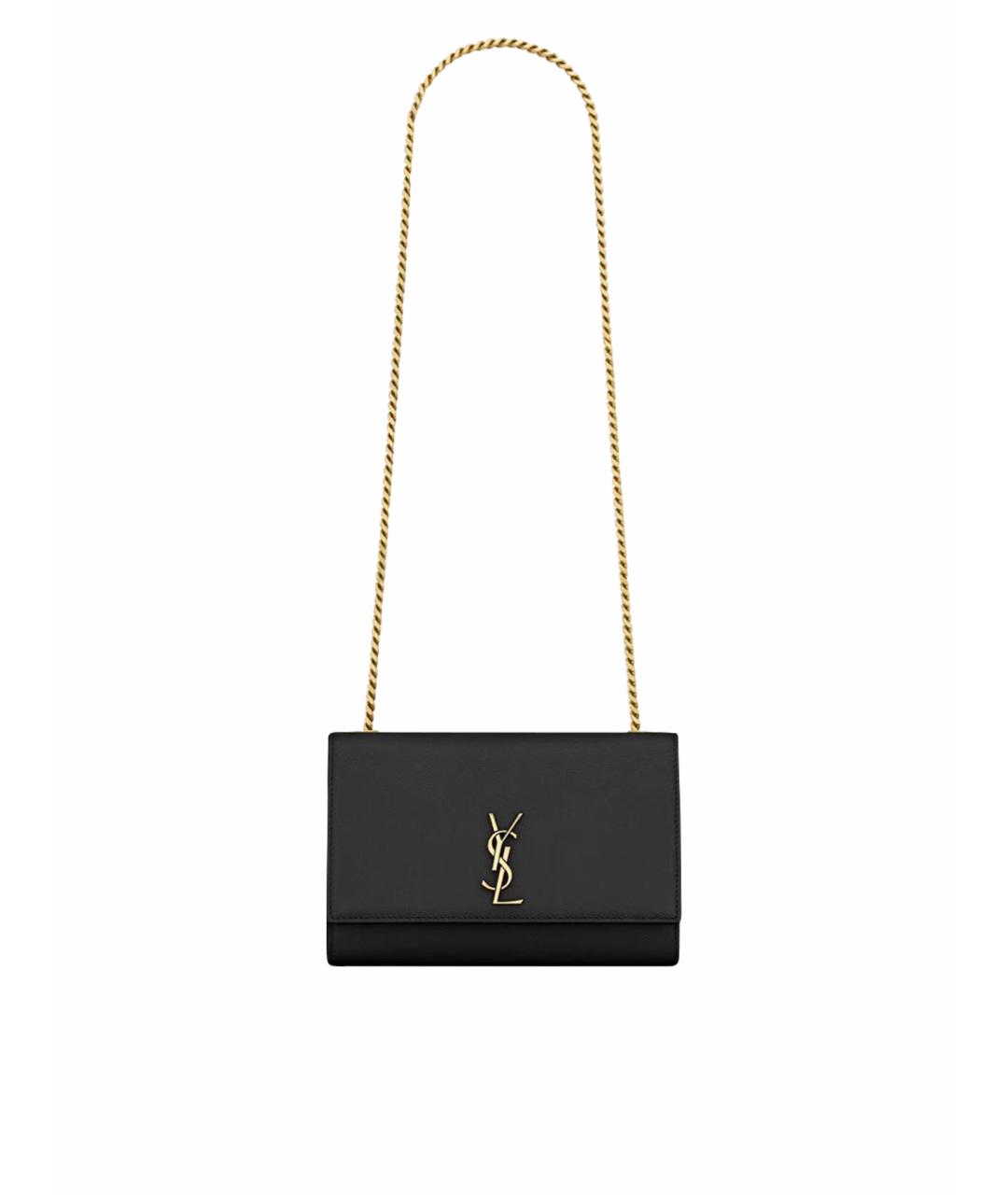 SAINT LAURENT Черная кожаная сумка через плечо, фото 1