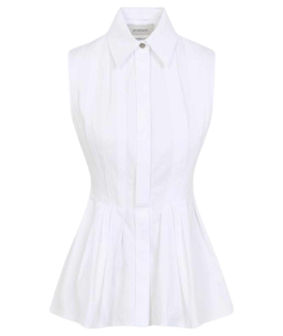 SPORTMAX Белая хлопковая рубашка, фото 1