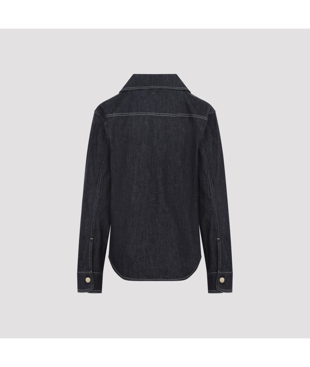 'S MAX MARA Темно-синяя хлопковая рубашка, фото 4