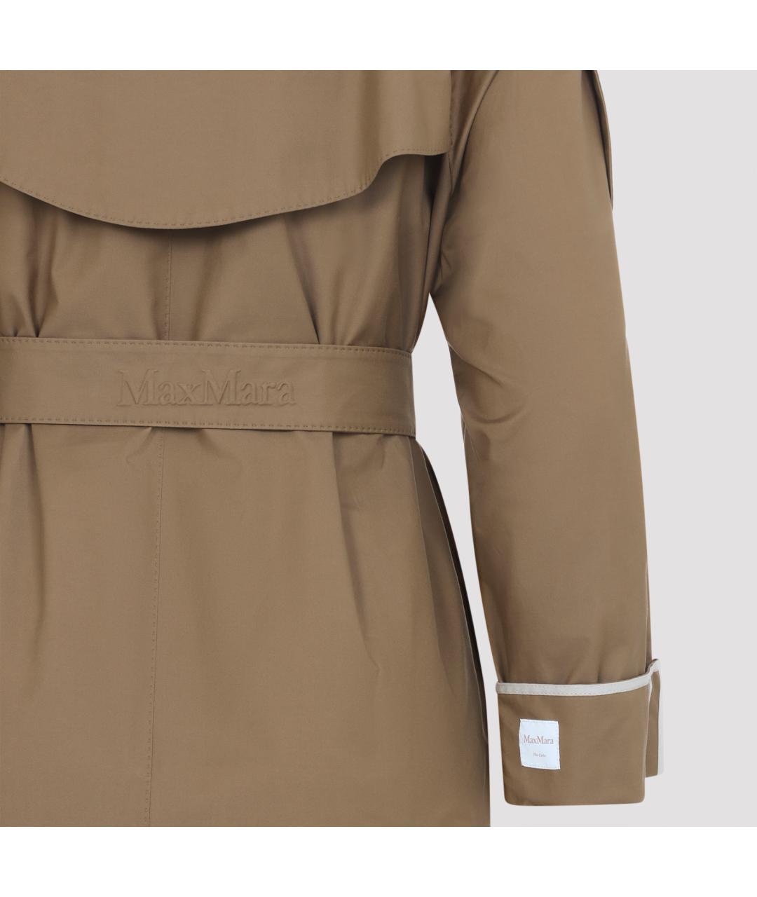 MAX MARA Бежевый хлопковый тренч/плащ, фото 4