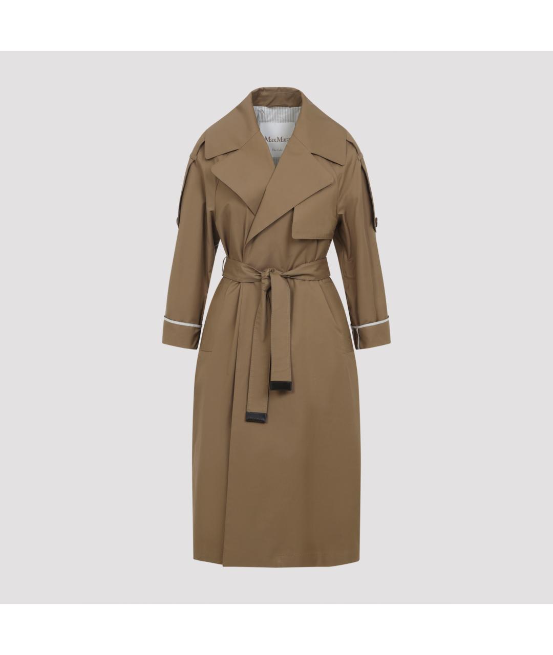 MAX MARA Бежевый хлопковый тренч/плащ, фото 2