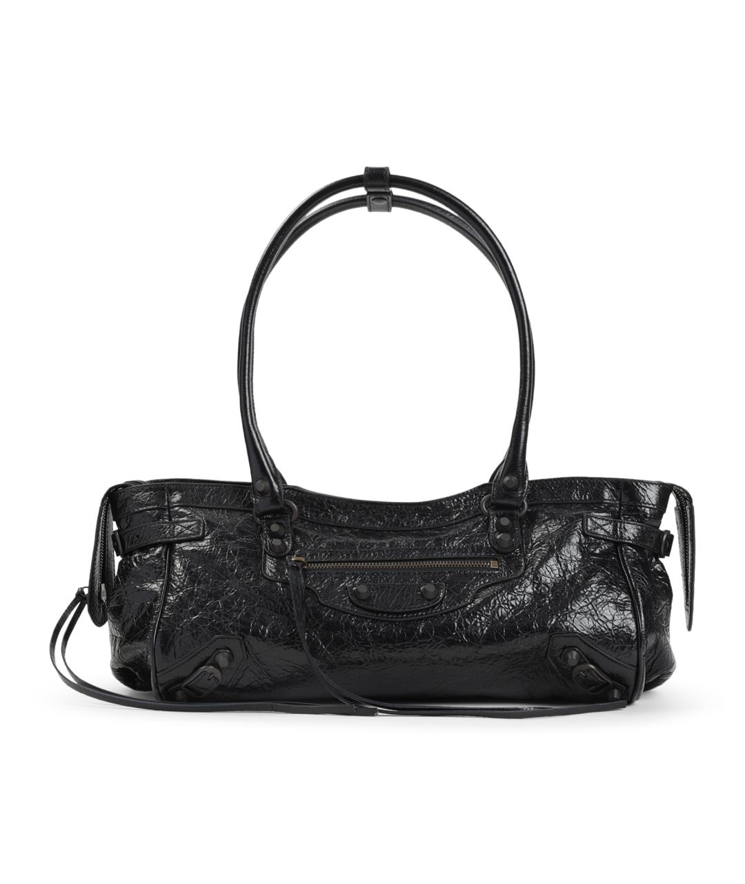 BALENCIAGA Черная кожаная сумка через плечо, фото 1