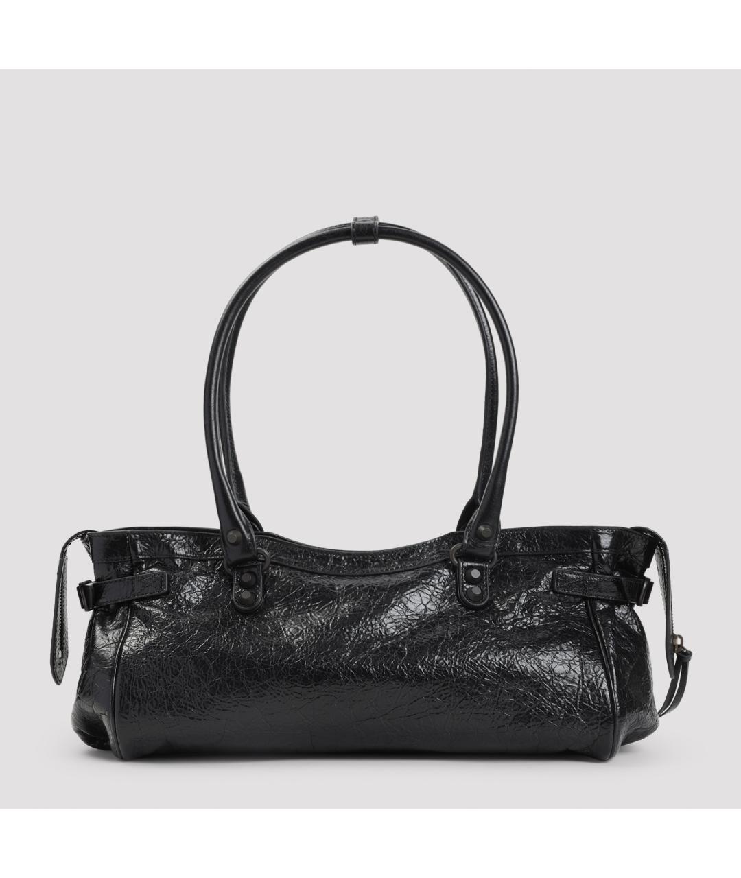 BALENCIAGA Черная кожаная сумка через плечо, фото 2