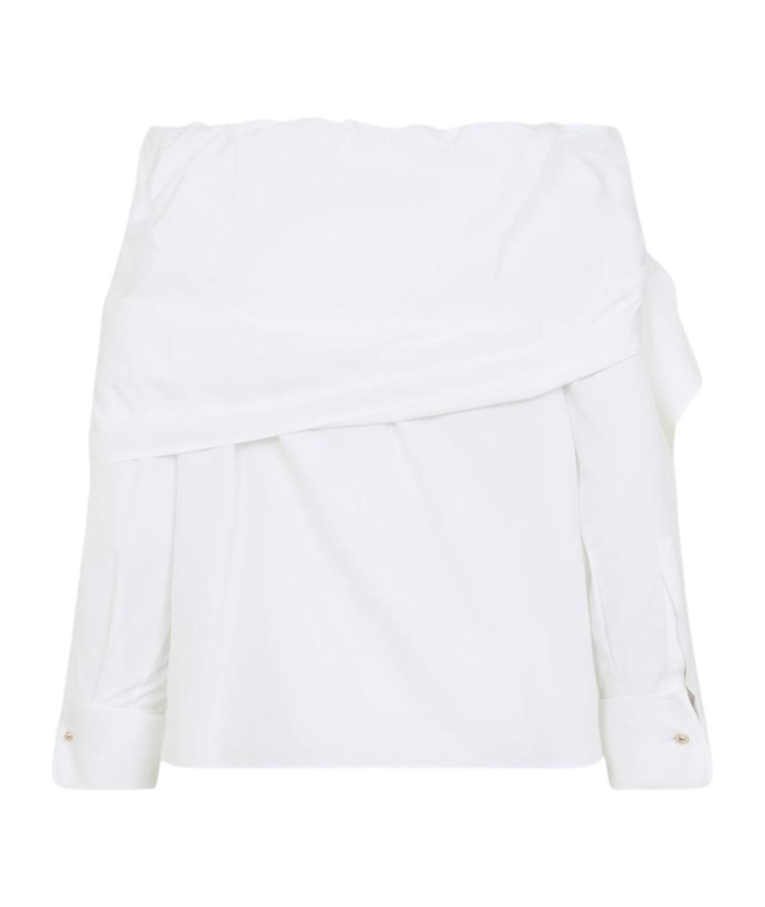 MAX MARA Белая хлопковая блузы, фото 2