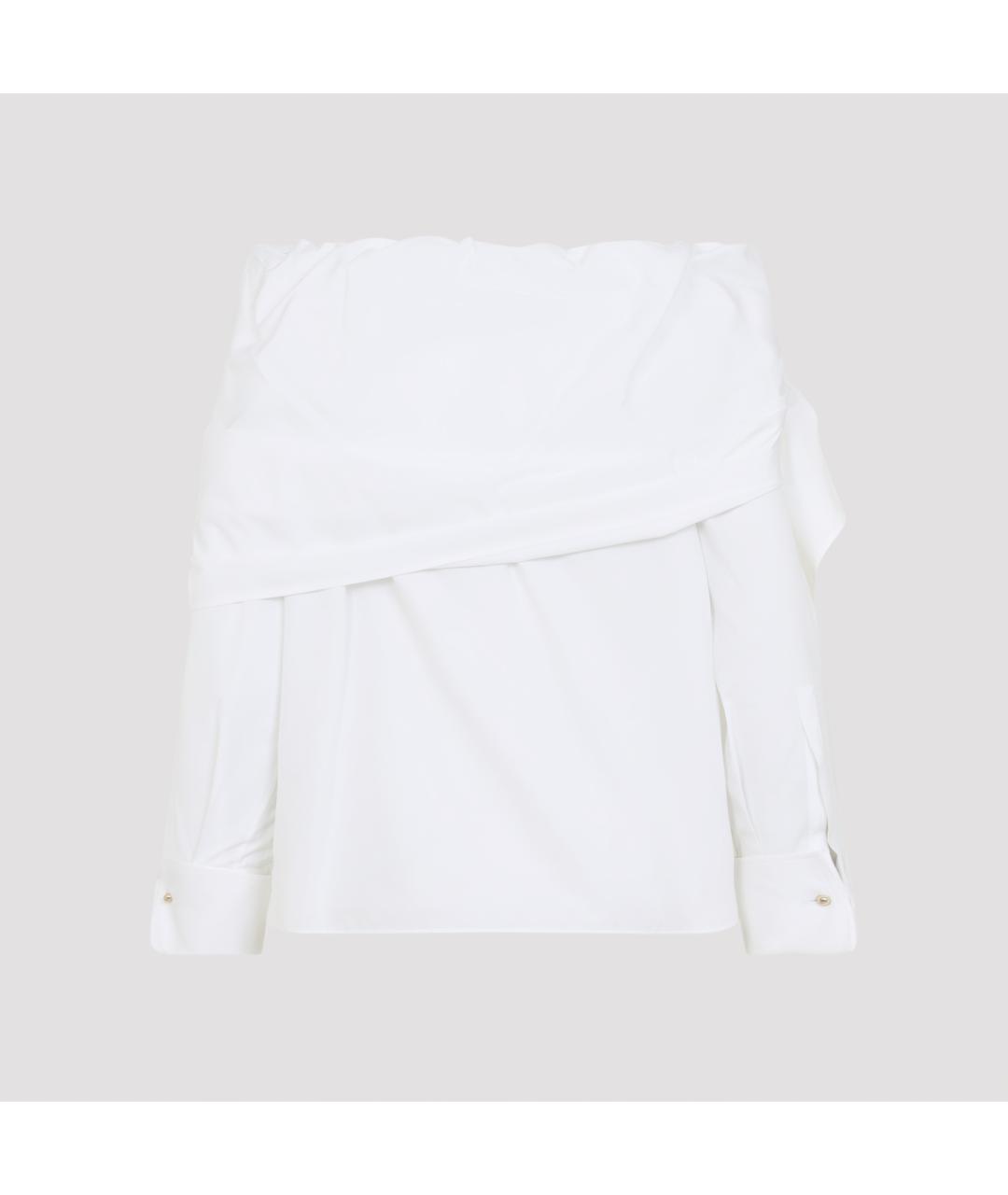 MAX MARA Белая хлопковая блузы, фото 2