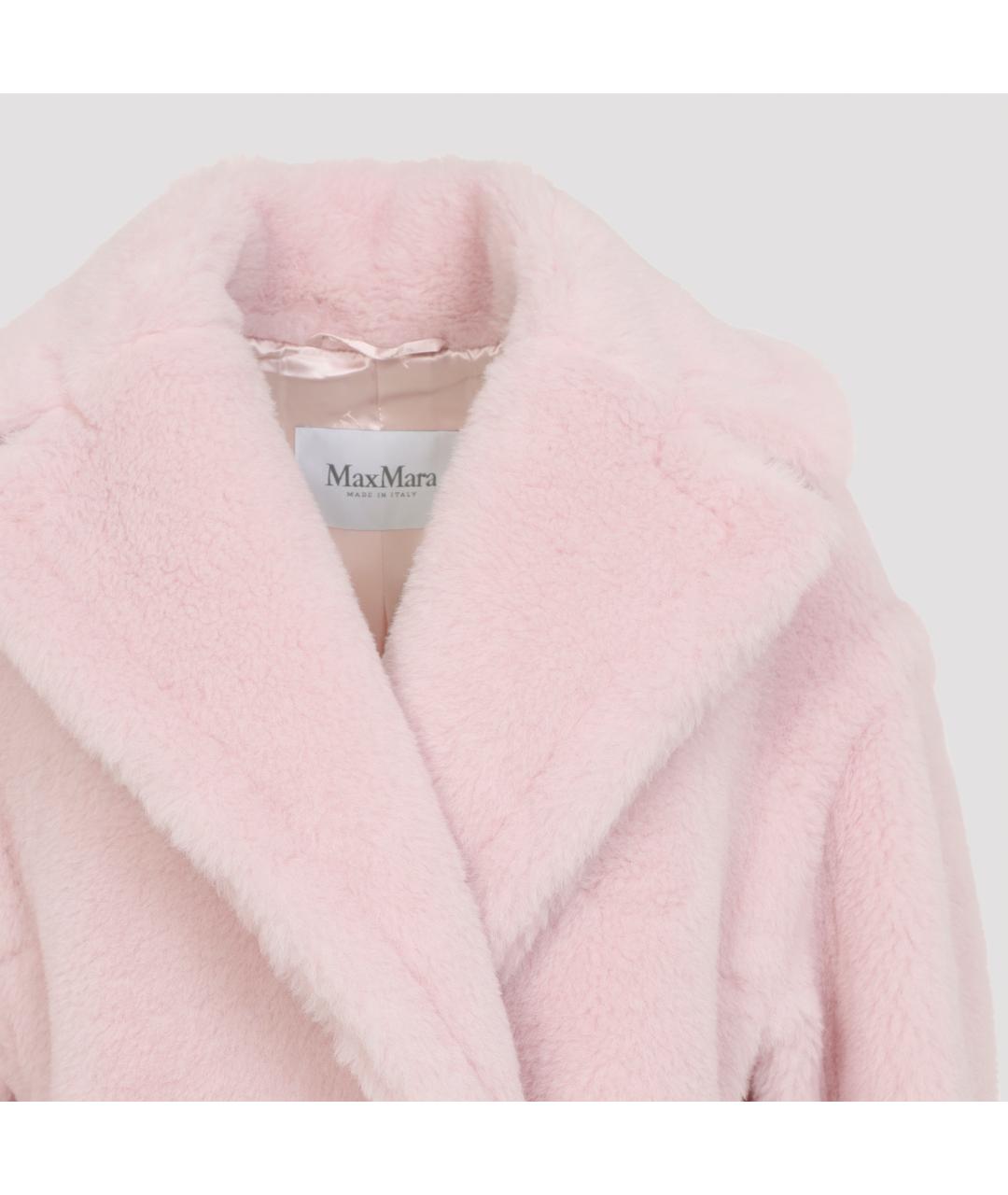 MAX MARA Розовое шерстяное пальто, фото 4