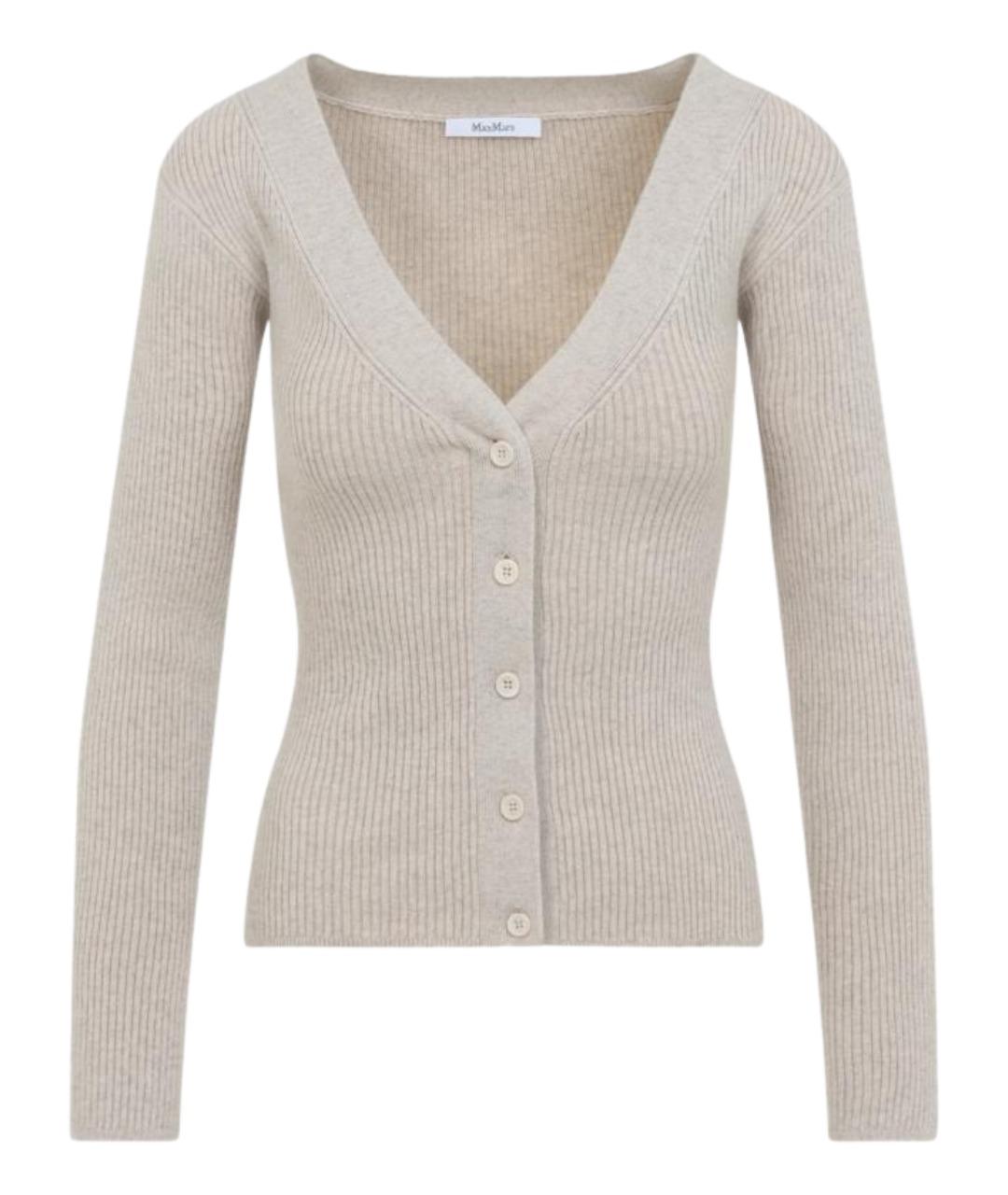 MAX MARA Бежевый шерстяной кардиган, фото 1