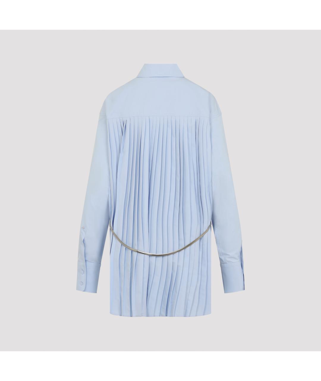 SPORTMAX Голубая хлопковая рубашка, фото 2