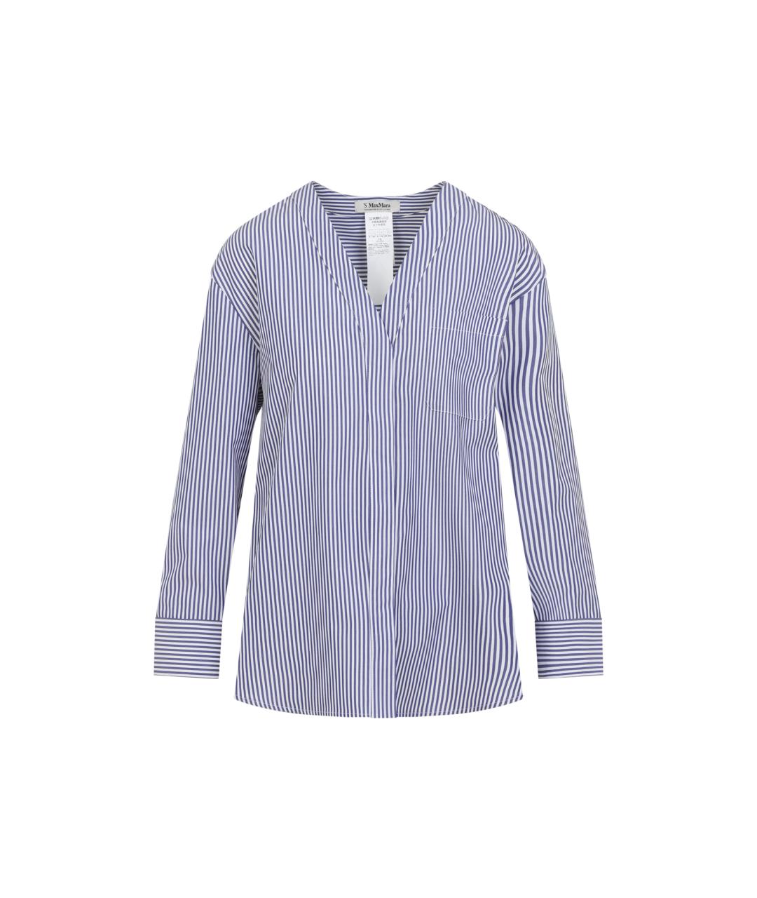 'S MAX MARA Голубая хлопковая рубашка, фото 1