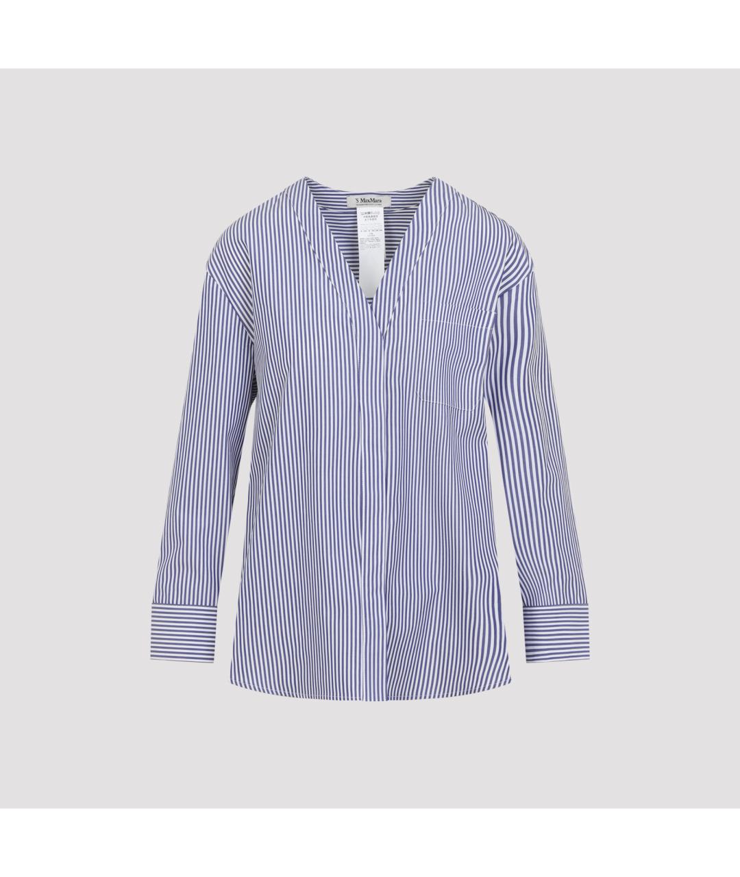 'S MAX MARA Голубая хлопковая рубашка, фото 2