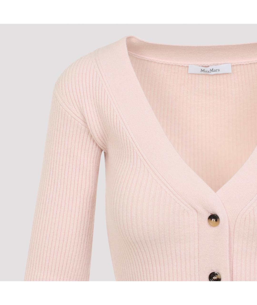 MAX MARA Розовый шерстяной кардиган, фото 3