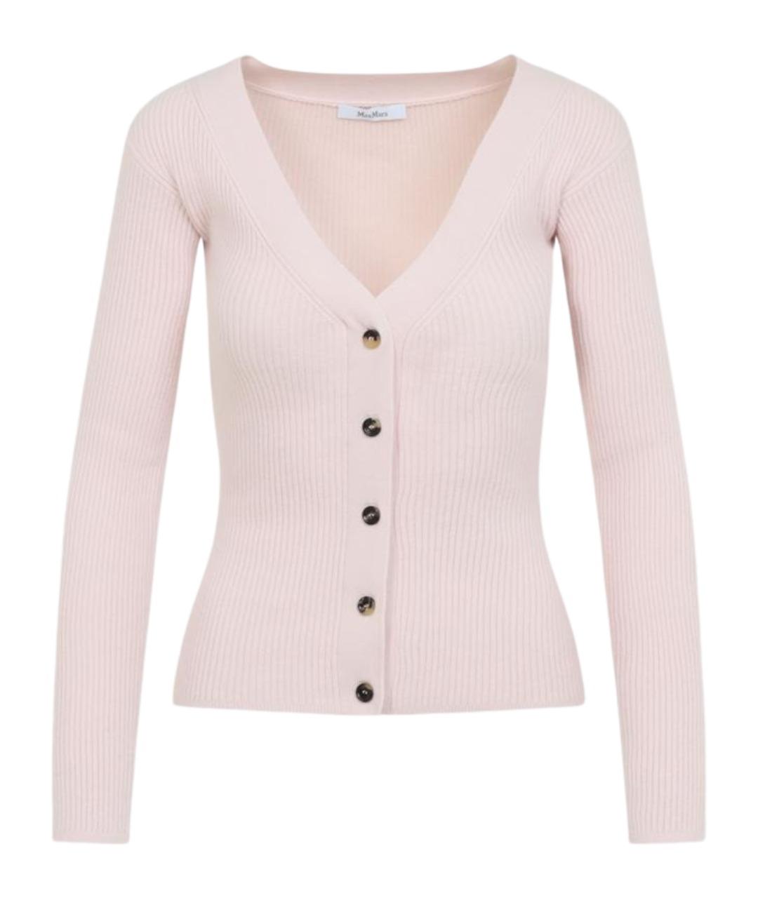 MAX MARA Розовый шерстяной кардиган, фото 1