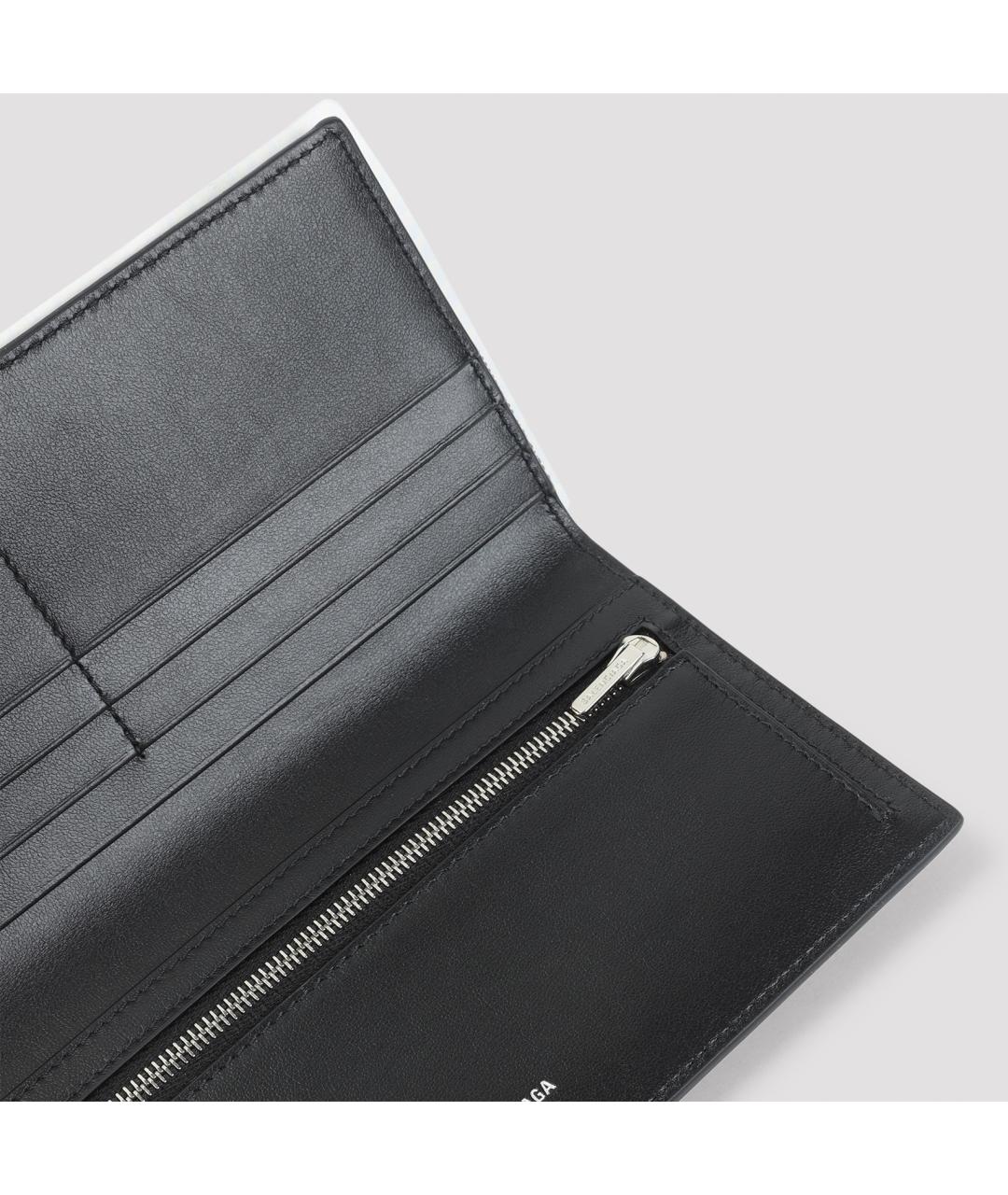 BALENCIAGA Черный кожаный кошелек, фото 3