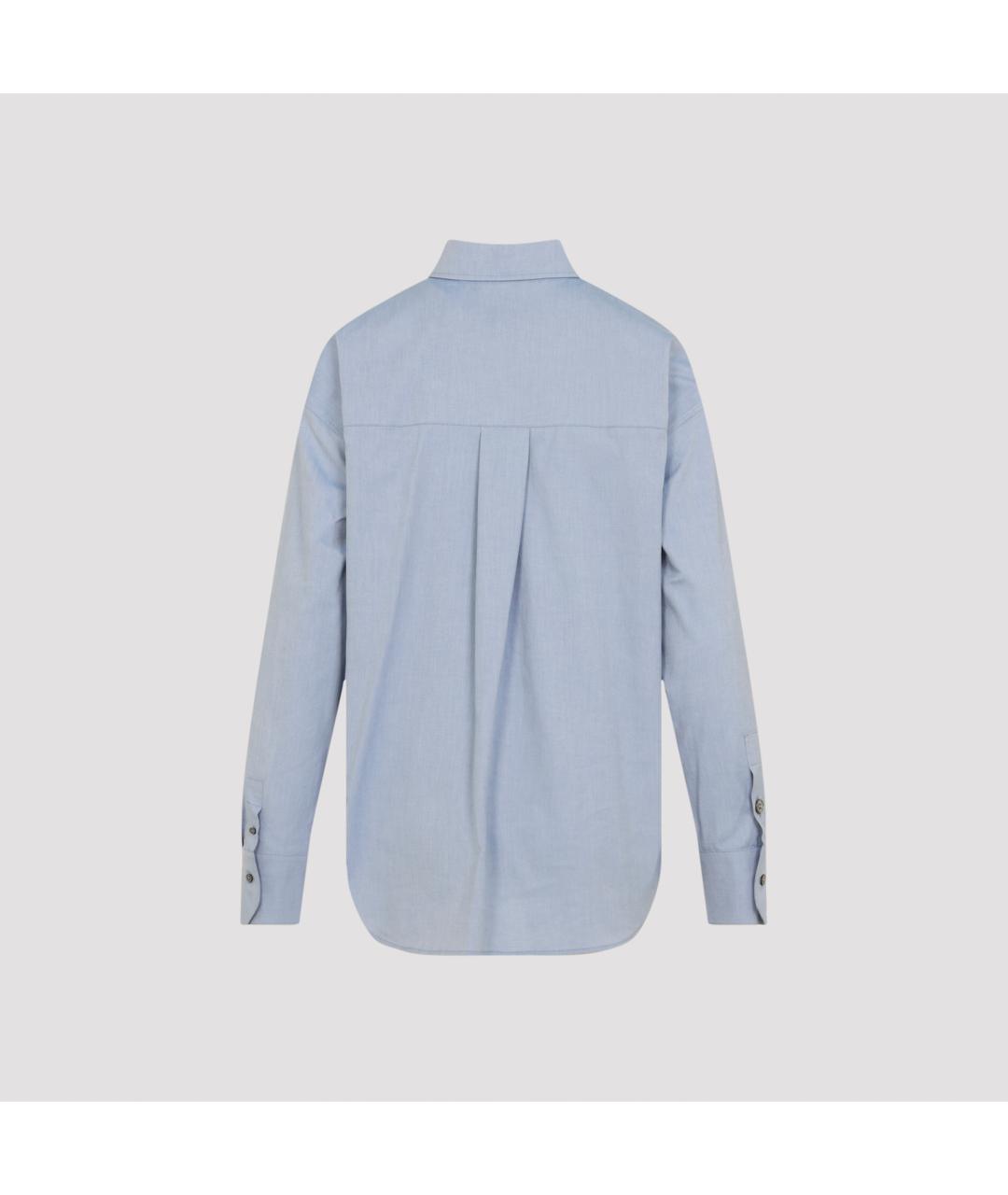 'S MAX MARA Голубая хлопковая рубашка, фото 2